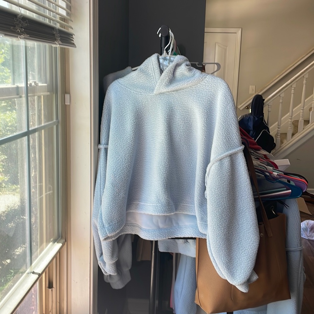 Womens Fleece Cropped Hoodie